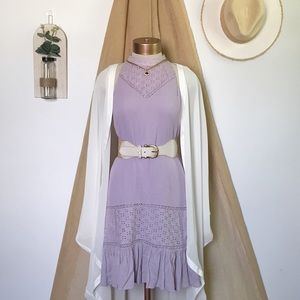Francesca's Elegant Sleeveless Mini Tea Time Dress Light Purple
